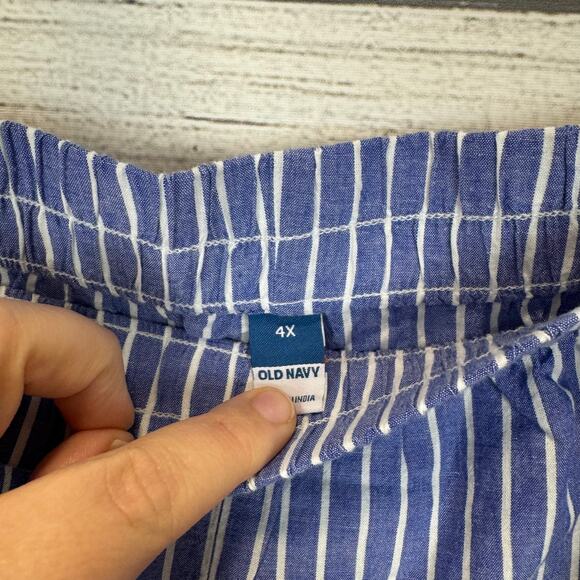 Old Navy Plus Size Blue & White Stripe 2 Piece Shorts Pajama Set Size 4X - Picture 9 of 11